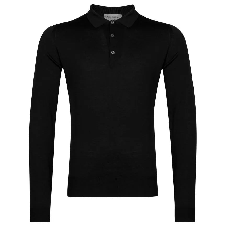 John Smedley Belper Polo Shirt - Black - Mensroomlifestyle