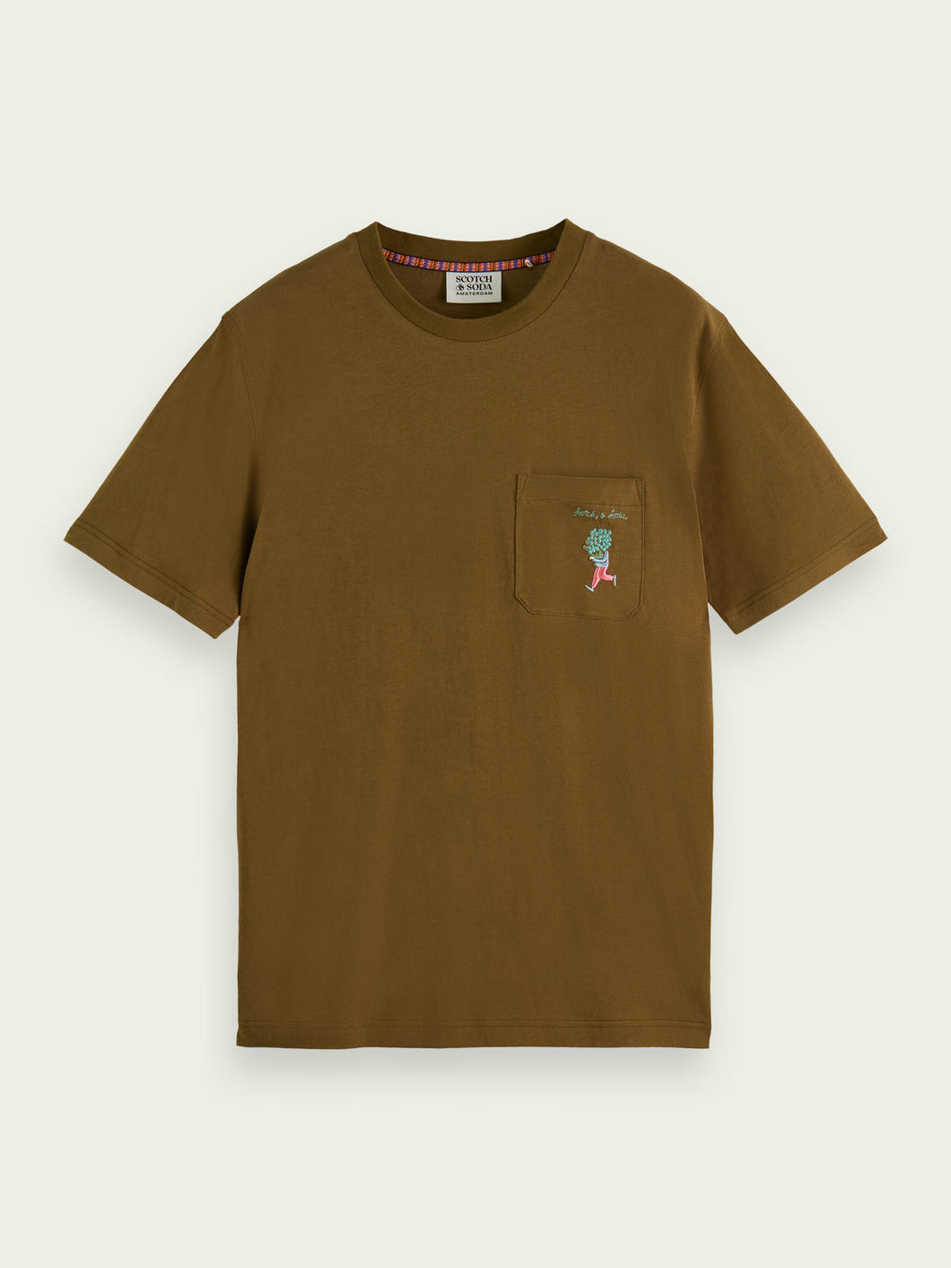 Scotch & Soda chest Pocket T-Shirt - Khaki - Mensroomlifestyle