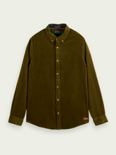 Load image into Gallery viewer, Scotch &amp; Soda Regular Fit Cotton Corduroy Shirt - Military - Mensroomlifestyle
