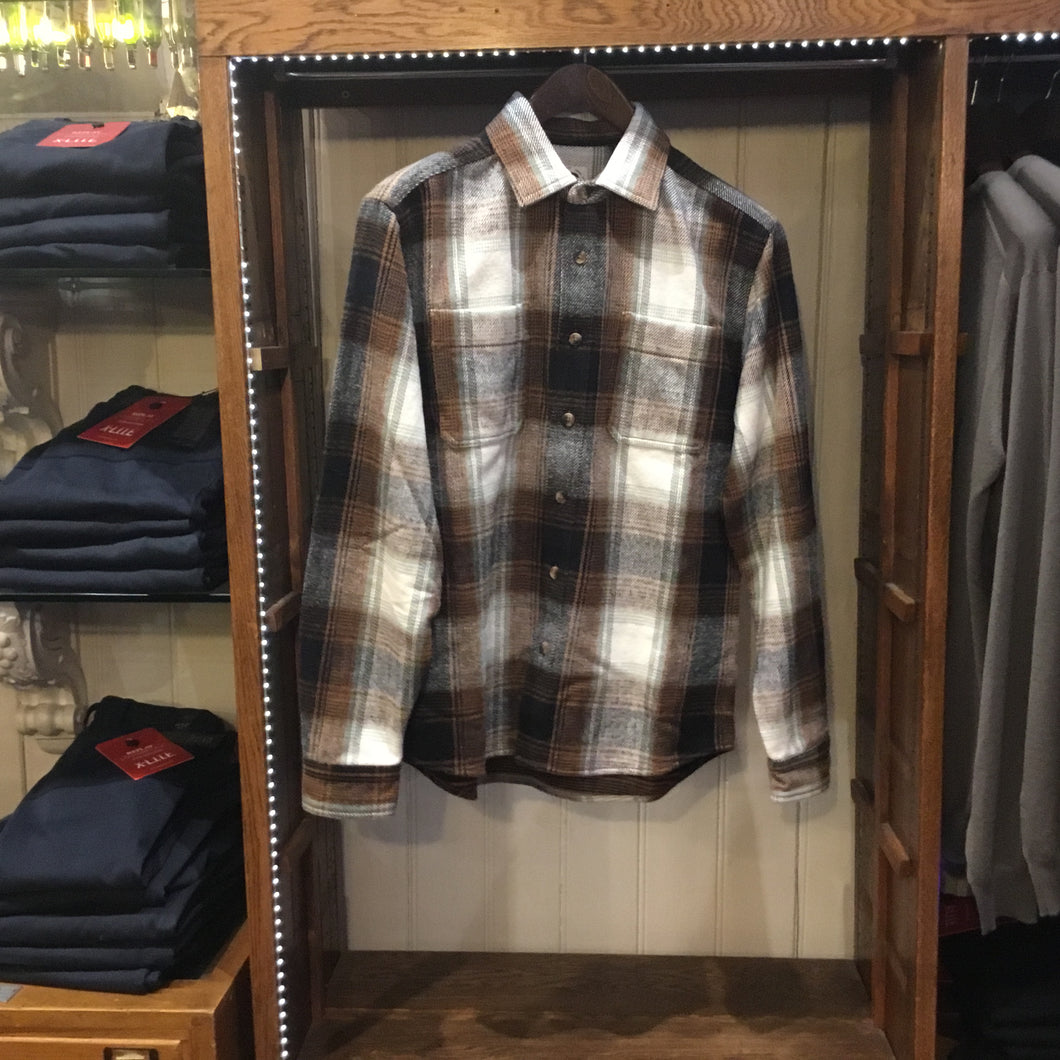 London Dandy Beige Checked Over-Shirt