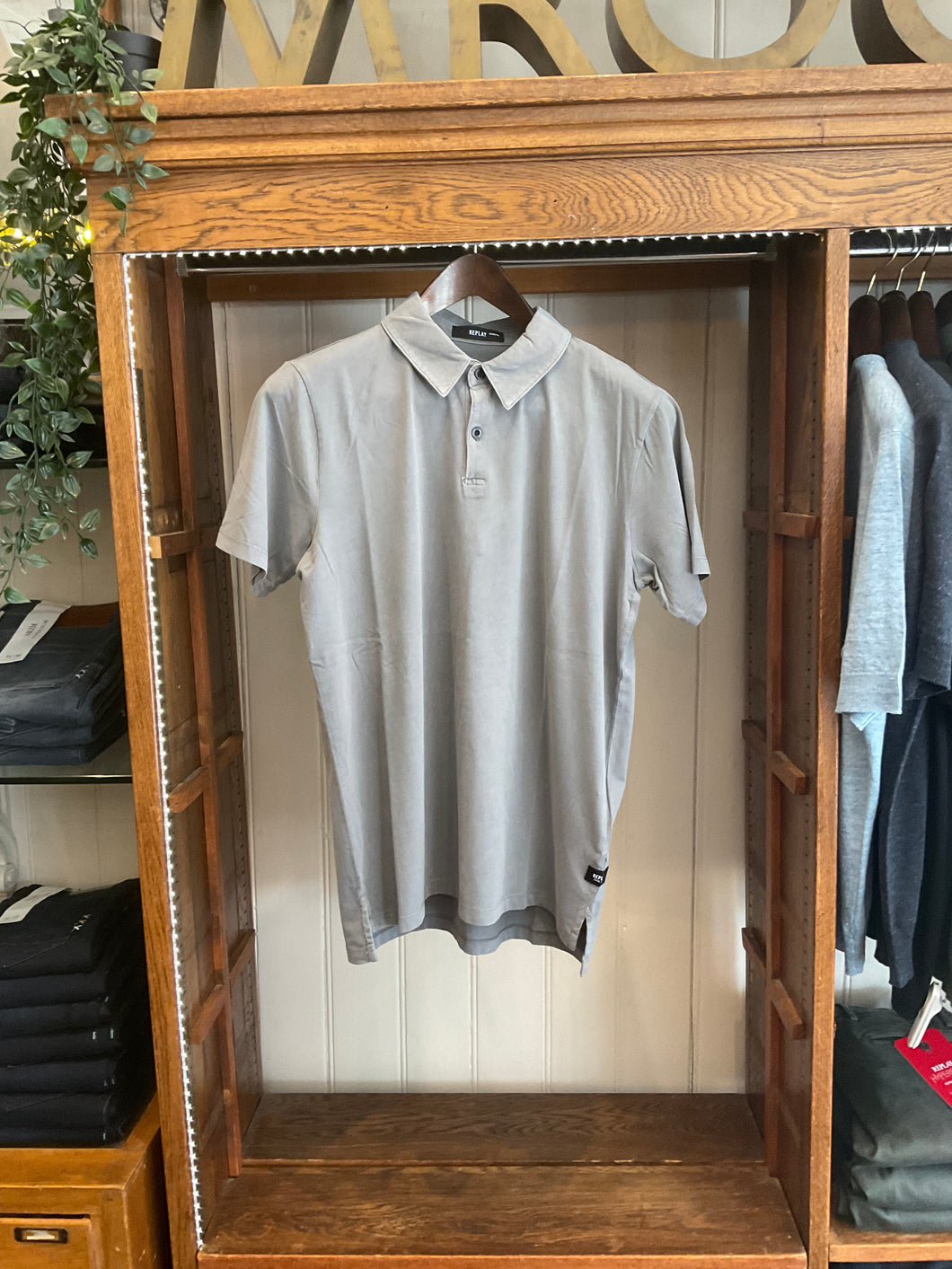 Replay Essential Grey Polo Shirt