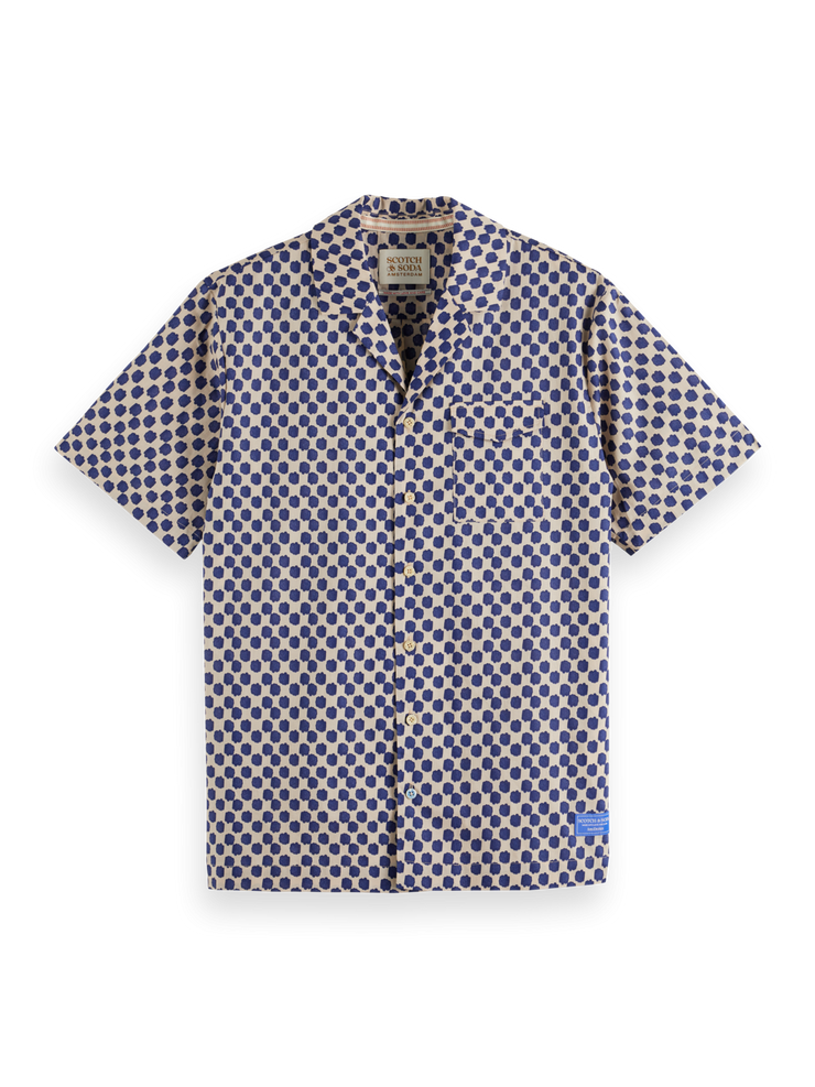 Scotch & Soda Polka Navy Blue Print - Rivera Sleeved Shirt