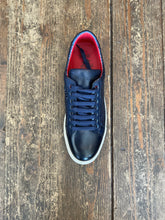 Load image into Gallery viewer, Jeffery West Dark Blue Woven Sneaker (Off-White Sole)
