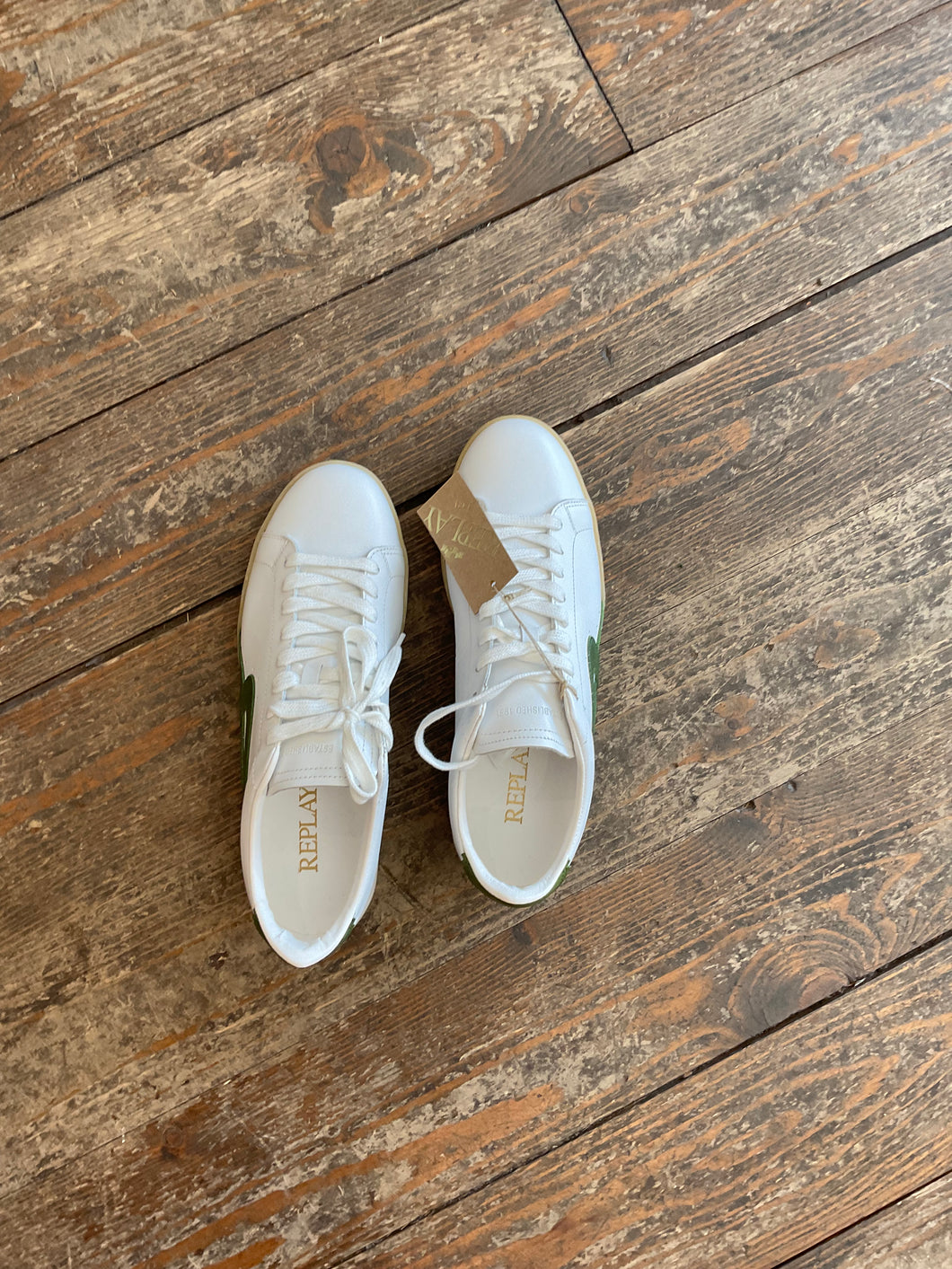 Replay Newtown Olive Green Accent Sneakers