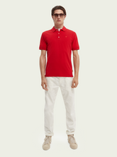 Load image into Gallery viewer, Scotch &amp; Soda Pique Organic Cotton Polo - Hollywood Flame Red
